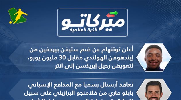 ميركاتو سعودي.. تعاقدات جديدة لقطبي لندن وصفقة مانشستر يونايتد تخضع للفحص الطبي