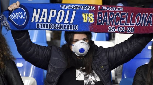 برشلونة ونابولي بدون جماهير.. و"يويفا" يبحث تعليق دوري الأبطال