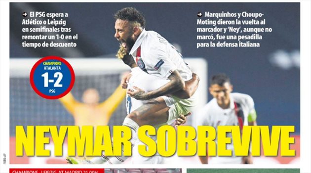 صحف العالم ليوم الخميس| برشلونة نحو المجد.."المنقذ نيمار" وإيطاليا فخورة بأتالانتا