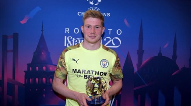 دي بروين نجم الأسبوع في دوري أبطال اوروبا