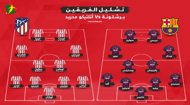 تشكيل صادم من برشلونة.. وأتلتيكو مدريد يهاجم بـ"كوستا"