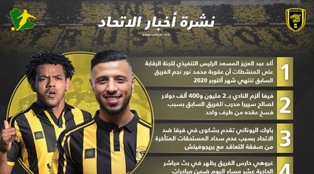  نشرة أخبار الاتحاد| عودة محمد نور وعقوبات جديدة من فيفا بسبب سييرا