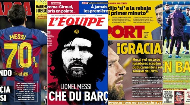 صحف العالم ليوم الثلاثاء.. ميسي "جيفارا" البرسا وريال مدريد جاهز لمواجهة الأزمة