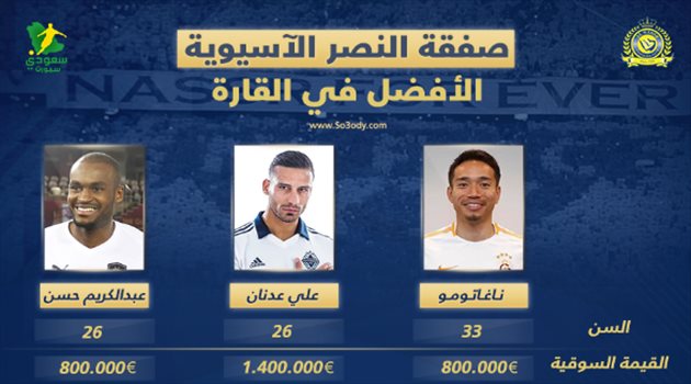 النصر يتعاقد مع صفقة آسيوية كبرى.. "الأفضل في القارة ونجم الخليج الأول وبطل إنتر ميلان"
