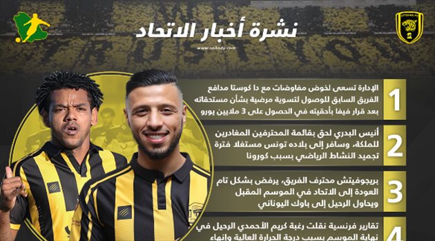 نشرة أخبار الاتحاد| البدري يرحل وبريجوفيتش يرفض العودة في الموسم الجديد