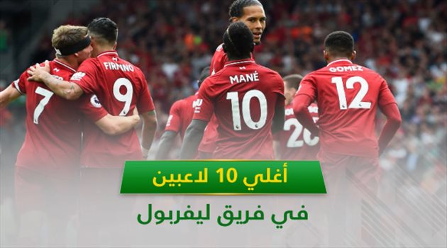 فيديو جرافيك| أغلي عشرة لاعبين في ليفربول