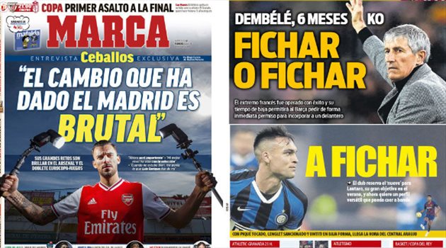 صحف العالم ليوم الأربعاء.. مدة غياب ديمبيلي تصدم برشلونة وهدف جديد لريال مدريد في الميركاتو