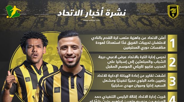 نشرة أخبار الاتحاد| "حلول إسبانية" لكاريلي وإعادة هيكلة الإدارة