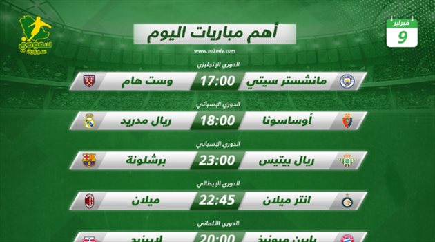 مباريات اليوم| "ديربي الغضب" ومغامرة جديدة لريال مدريد وبرشلونة في صراع الصدارة