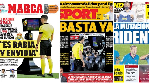 صحف العالم ليوم الثلاثاء.. ريال مدريد يرد "بعنف" على مزاعم برشلونة وصدام جديد بين إبرا ورونالدو