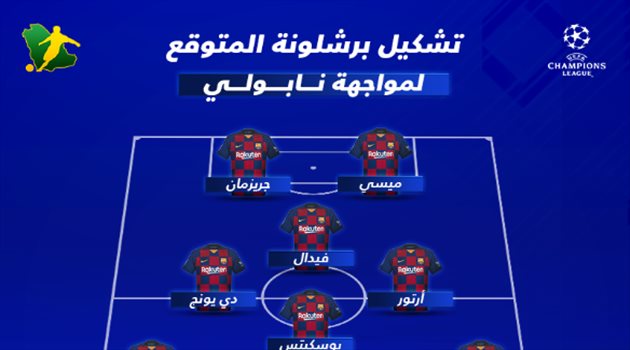 تشكيل برشلونة المتوقع لمواجهة نابولي.. خط الوسط سلاح كيكي سيتين وفاتي بديلا