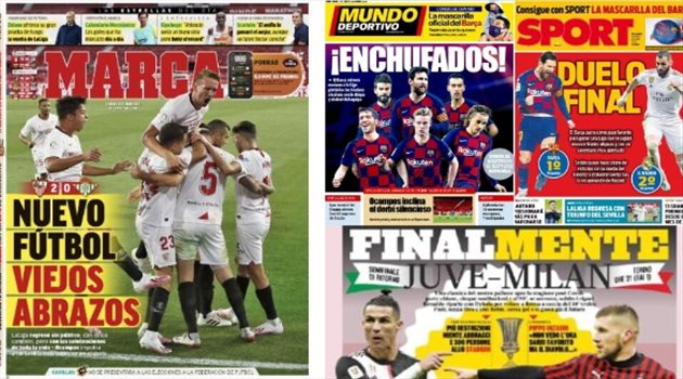 صحف العالم ليوم الجمعة.. عودة إيطاليا من بوابة يوفي - ميلان وديربي حافل للأندلس في رجوع الليجا