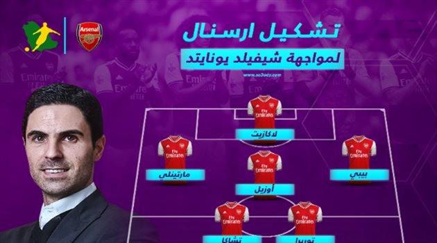 لاكازيت في هجوم أرسنال أمام شيفيلد.. ومفاجآت دفاعية