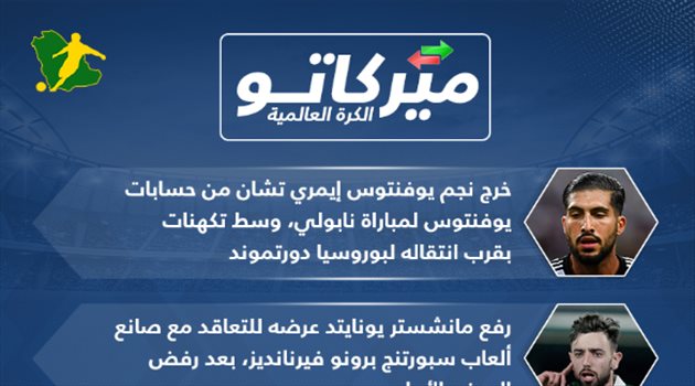 ميركاتو سعودي.. مانشستر يونايتد يكثف جهوده لحسم صفقتين ونجم يوفنتوس يقترب من الرحيل