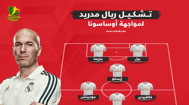 تشكيل ريال مدريد لمواجهة أوساسونا.. بيل أساسيا وتغيير مفاجئ في خط الوسط