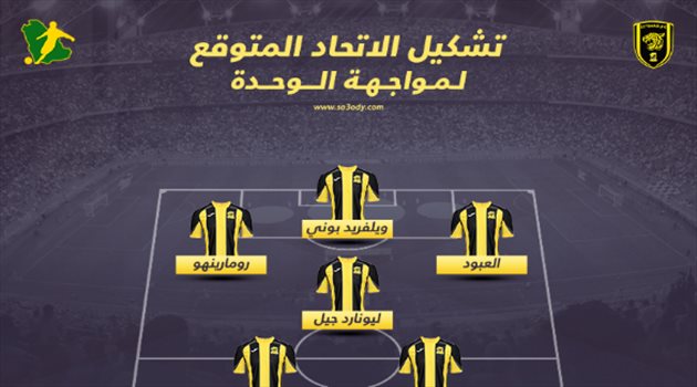 دوري المحترفين| هجوم ناري يقود تشكيل الاتحاد المتوقع أمام الوحدة