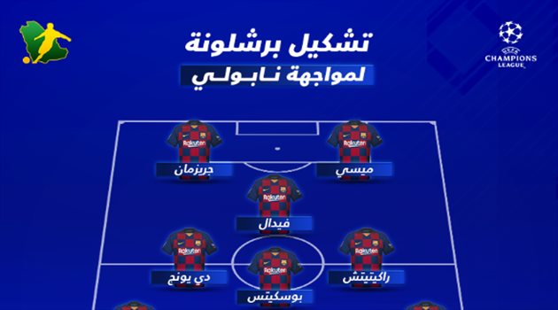 مفاجآت نارية في تشكيلتي برشلونة ونابولي بدوري الأبطال