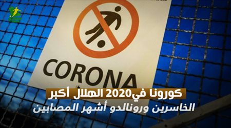 كورونا في 2020.. الهلال أكبر الخاسرين ورونالدو أشهر المصابين