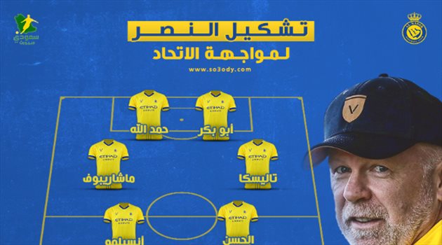 تشكيل النصر.. أنسيلمو أساسيا لأول مرة وحمد الله يقود الهجوم أمام الاتحاد