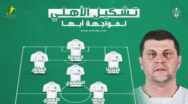 السومة والمؤشر يقودان تشكيل الأهلي الرسمي أمام أبها