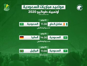 مباريات السعودية في اولمبياد طوكيو