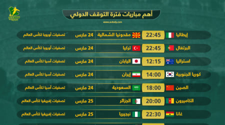  أهم مباريات التوقف الدولي| حلم السعودية.. وحرب المونديال تشتعل