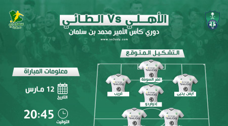 الأهلي والطائي.. التشكيل المتوقع وموعد المباراة