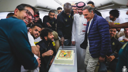 صور| النصر يحتفل بـهداف أمم إفريقيا في الطريق إلى جدة