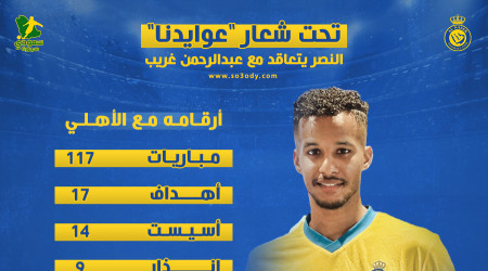النصر يخطف غريب.. أرقام ضعيفة والانضمام إلى عبدالغني ومالك معاذ