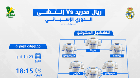 ريال مدريد ضد إلتشي.. التشكيل المتوقع والتوقيت والقناة الناقلة