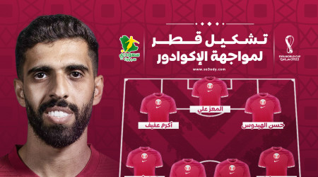 كأس العالم 2022| تشكيل قطر.. المعز يقود الهجوم أمام الإكوادور