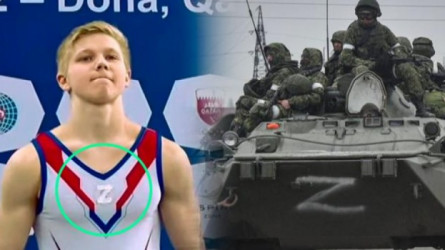  لاعب جمباز روسي يهين منافسه الأوكراني بالحرب Z