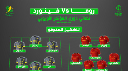 موعد نهائي دوري المؤتمر الأوروبي والتشكيل المتوقع لروما وفينورد