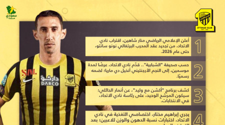 أخبار نادي الاتحاد| تجديد عقد سانتو.. وتفاصيل صفقة دي ماريا