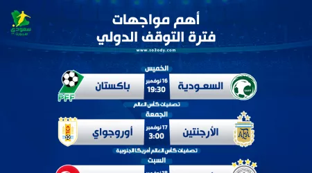 أهم المباريات الدولية في نوفمبر.. بداية مشوار الأخضر وقمة لاتينية