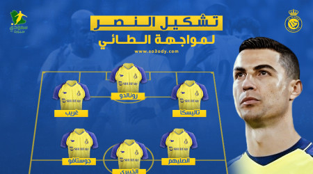 تشكيل النصر الرسمي.. رونالدو يقود الهجوم أمام الطائي