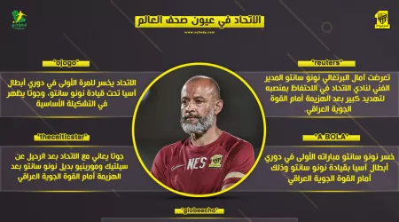 الاتحاد ضد القوة .. صحف العالم تبرز مطالب رحيل سانتو بعد السقوط