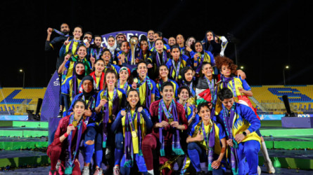 رونالدو يهنئ سيدات النصر بعد التتويج بالدوري الأول