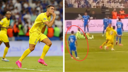 رونالدو يلقن شبيه كريستيانو درس باحتفالية التسكيت.. أنا الأصل