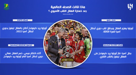 ماذا قالت الصحف العالمية بعد خسارة الهلال اللقب الآسيوي ؟