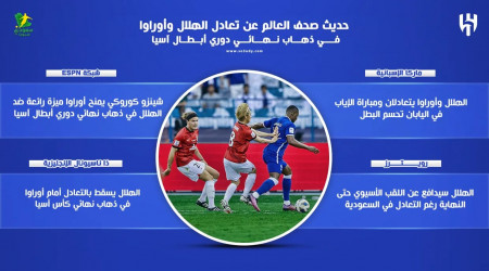 ماذا قالت الصحف العالمية عن تعادل الهلال وأوراوا ؟