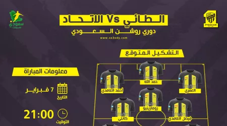 الاتحاد ضد الطائي| موعد المباراة والقناة وموقف بنزيما من التشكيل