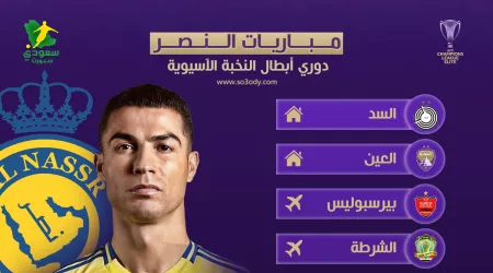  بالمواعيد.. مشوار مباريات النصر في دوري النخبة الآسيوية 2025