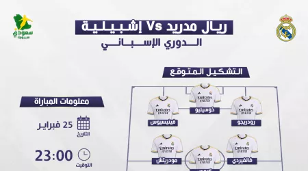 ريال مدريد ضد إشبيلية | موعد المباراة والتشكيل والقنوات الناقلة