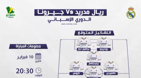 ريال مدريد ضد جيرونا | موعد المباراة والقنوات الناقلة والتشكيل