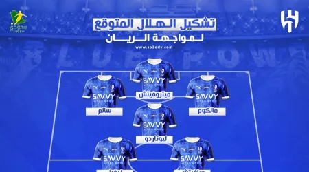  عاجل | تسريب تشكيل الهلال ضد الريان القطري .. عودة مفاجئة للبرازيلي وهجوم ناري