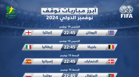  لقاءات نارية في النصف الأول بتوقف نوفمبر الدولي 2024