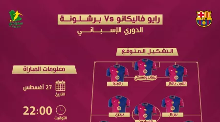  موعد مباراة فاليكانو وبرشلونة في الدوري الإسباني والتشكيل المتوقع والقناة الناقلة