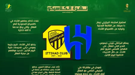  أخبار الكلاسيكو|غموض في تشكيل الهلال والاتحاد.. نفاد تذاكر العميد