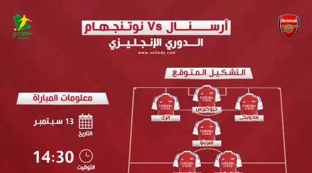  افتتاح الجولة الرابعة| أرسنال ونوتنجهام مواجهة مرتقبة فى البريميرليج